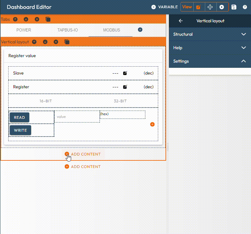 Add layout component
