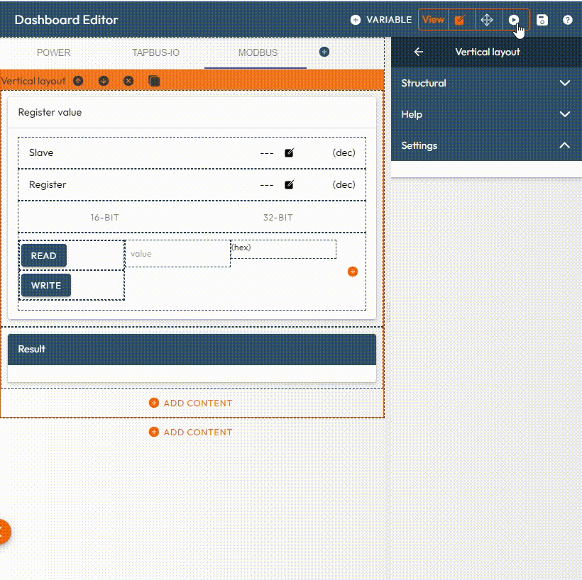 Move layout component and content