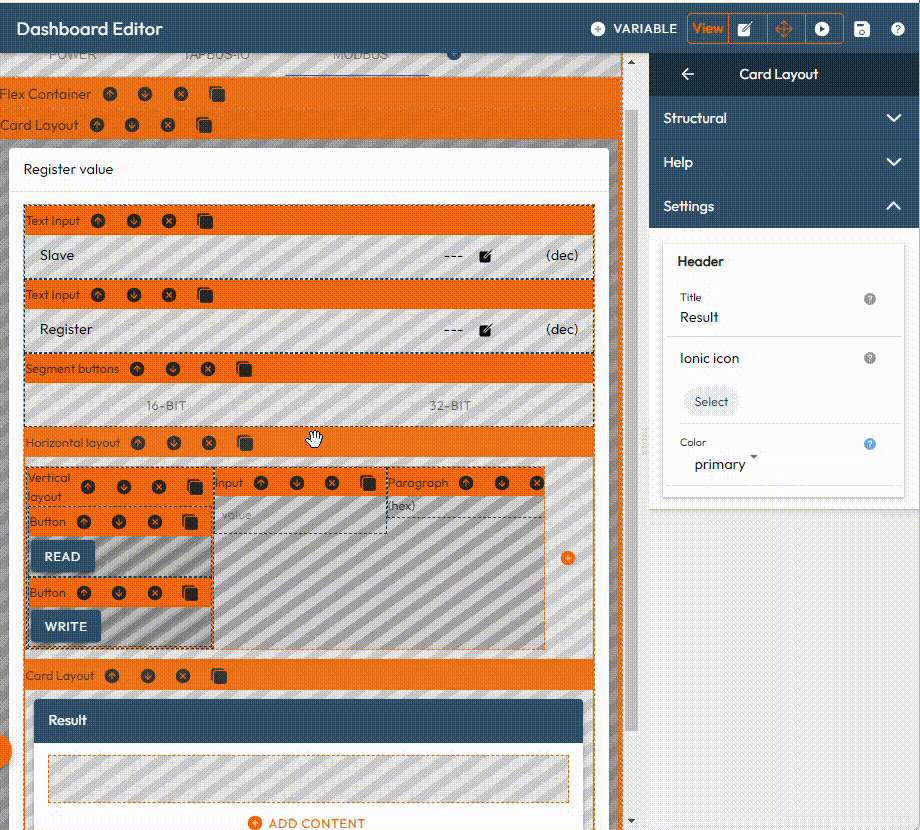 Move layout component and content