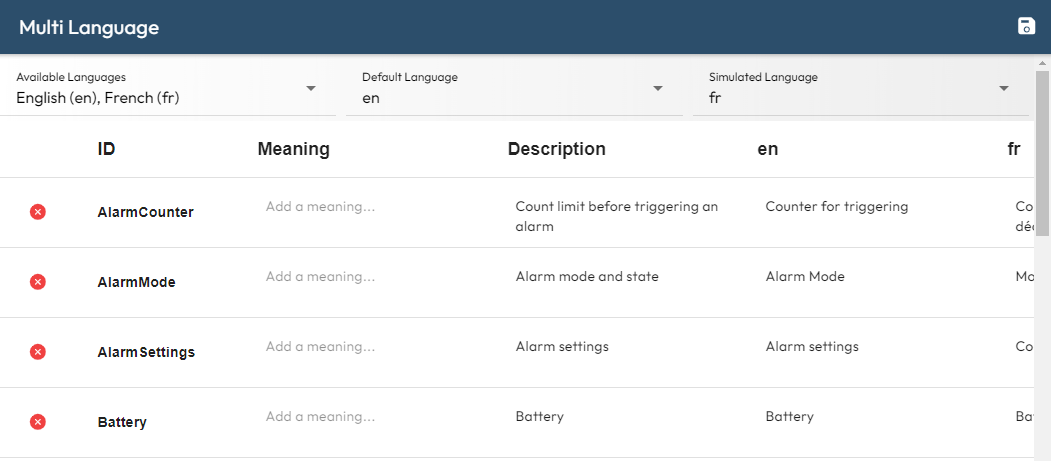 Multilingual support