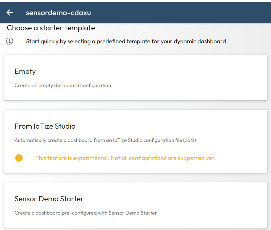 Create a new Dashboard